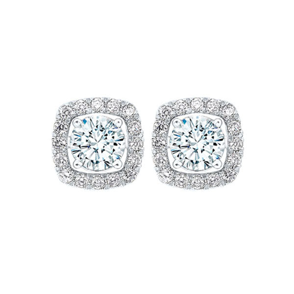 micro prong diamond halo jacket earrings in 14k white gold (1/4 ct. tw.)