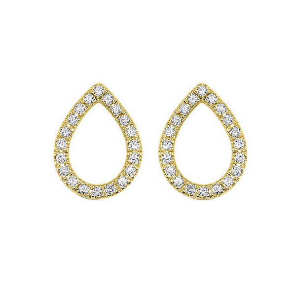 teardrop diamond earrings in 14k yellow gold (1/12 ct. tw.)