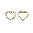 diamond heart outline stud earrings in 14k yellow gold (1/10 ct. tw.)