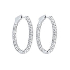 diamond inside out oval hoop earrings in 14k white gold (3ctw)