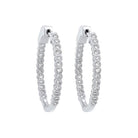 diamond bubble inside out hoop earrings in 14k white gold (1 ctw)
