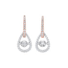diamond door knocker drop earrings in 14k two-tone gold (1/4ctw)