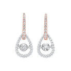 diamond door knocker drop earrings in 10k two-tone gold (1/4ctw)