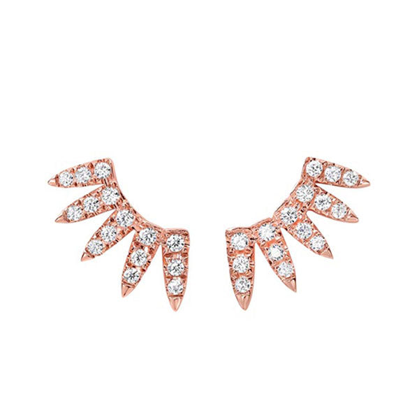 diamond feather earrings in 14k rose gold (1/2 ct. tw.)