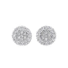 circle halo cluster cz earrings in sterling silver