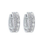 diamond double row chunky hoop earrings in 14k white gold (3/8ctw)