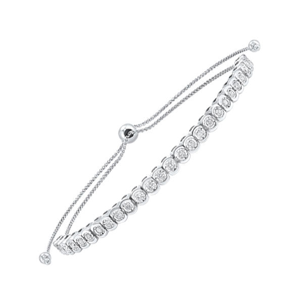 bezel set bolo diamond bracelet in 10k white gold (1/2 ct. tw.)