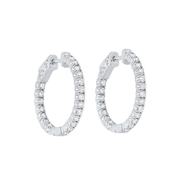 in-out prong set diamond hoop earrings in 14k white gold (1 1/2 ct. tw.) si3 - g/h