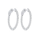 delicate in-out diamond hoop earrings in 14k white gold  (1 1/2 ct. tw.) si3 - g/h