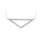 contemporary diamond elongated triangle pendant in sterling silver (1/2 ctw)