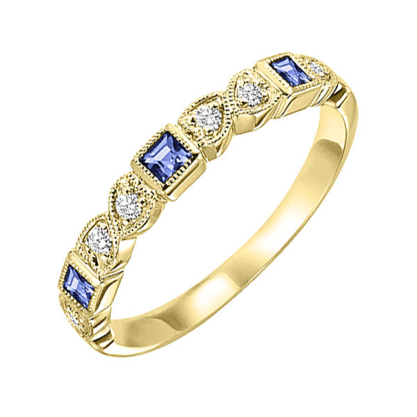 stackable bezel set sapphire band in 10k yellow gold (1/12 ct. tw.)