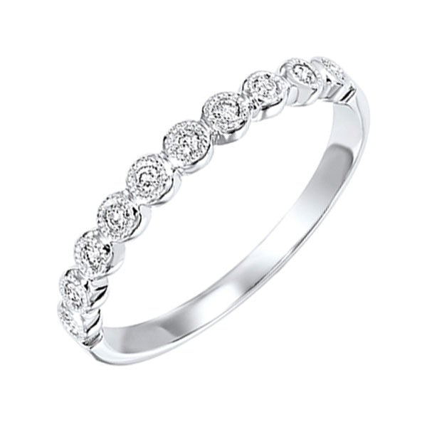10kt white gold & diamond classic book stackable fashion ring - 1/10 ctw