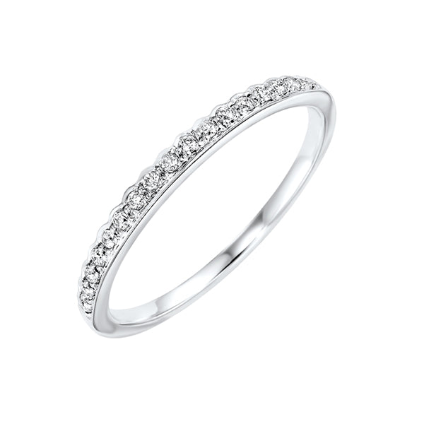 diamond 1/4 eternity asymmetrical stackable band in 10k white gold