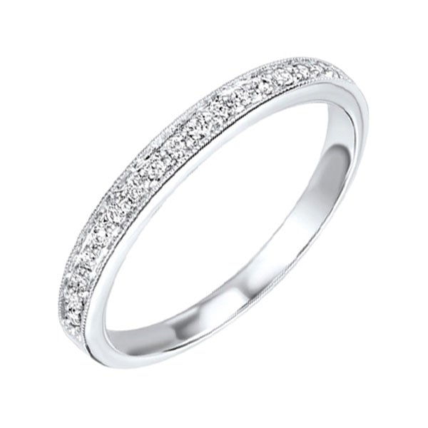 10kt white gold & diamond classic book stackable fashion ring - 1/8 ctw
