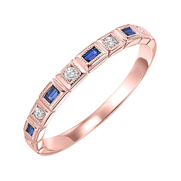 14k rose gold stackable bezel sapphire band (1/12 ct. tw.)
