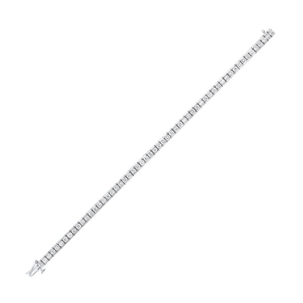 14k white gold diamond channel bracelet