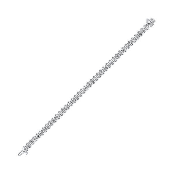 14k white gold prong diamond bracelet 10ct