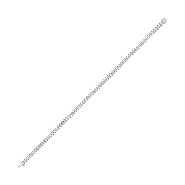 14k white gold prong diamond bracelet 5ct