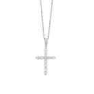 diamond classic cross pendant in 14k white gold (1/10ctw)