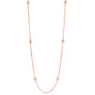 diamond station necklace in 14k rose gold (1 ctw)