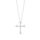 diamond celtic cross pendant necklace in 14k white gold (1/5 ctw)