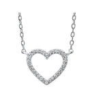 diamond heart outline pendant in 14k white gold (1/20 ct. tw.)