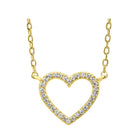 diamond heart outline pendant in 14k yellow gold (1/20 ct. tw.)