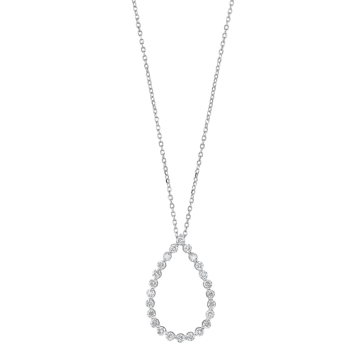diamond eternity teardrop pendant necklace in 14k white gold (1/2ctw)