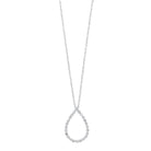 diamond eternity floating teardrop pendant necklace in 14k white gold (1/4ctw)