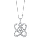 diamond infinity love heart knot pendant necklace in sterling silver (1/4ctw)