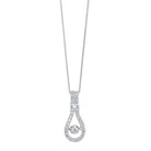 diamond anniversary door knocker pendant necklace in 14k white gold (1/3ctw)