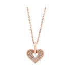 diamond double row beaded heart pendant in 14k yellow gold (0.05ctw)