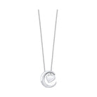 cubic zirconia i love you to the moon & back heart luna moon pendant in sterling silver
