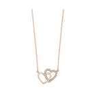 diamond double heart pendant necklace in 14k yellow gold (0.08ctw)