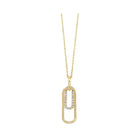 diamond double tag pendant necklace in gold (1/10ctw)