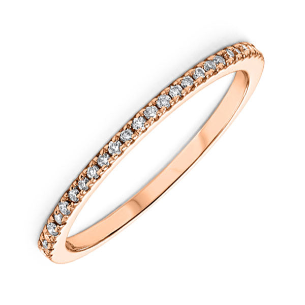 10k rose gold stackable prong diamond band (1/8 ct. tw.)
