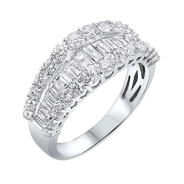 diamond ? eternity baguette tapered stackable wedding band in 14k white gold (1 ctw)