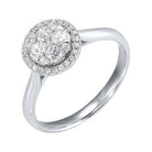 diamond halo round cluster ring in 14k white gold (1/2 ctw)