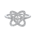 diamond infinity love heart knot promise ring in 14k white gold (1/4ctw)