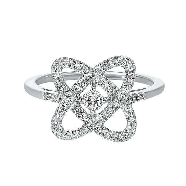 diamond infinity love heart knot promise ring in 14k white gold (1/4ctw)