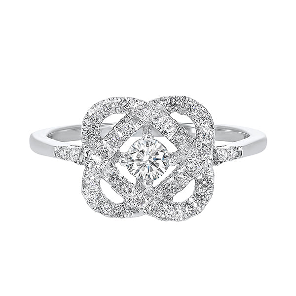 diamond infinity love heart knot promise ring in 14k white gold (1/2ctw)
