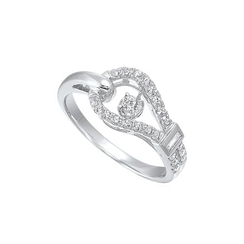 diamond anniversary asymmetrical ring in 14k white gold (1/3ctw)