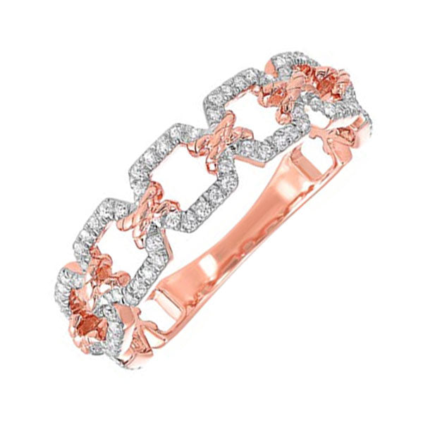 diamond deluxe rope chain pattern 14k yellow gold ring (1/4ctw)