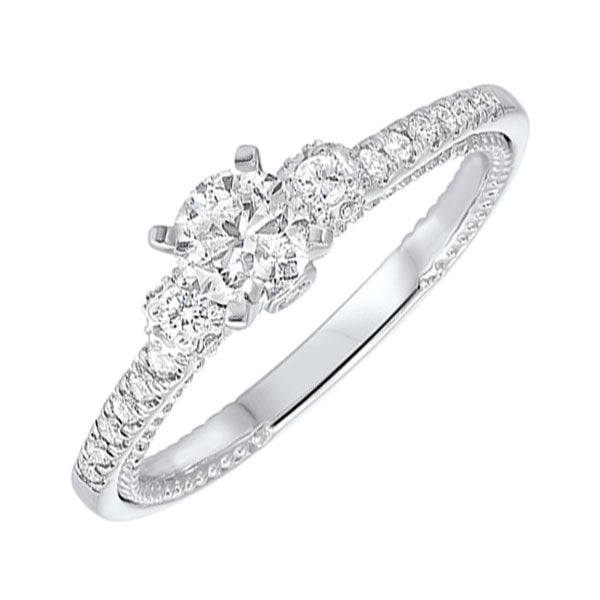 14k white gold complete split prong diamond ring (3/4 ct. tw.)
