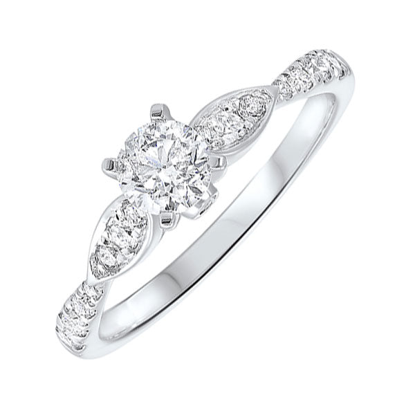 14k white gold complete split prong diamond ring (3/4 ct. tw.)