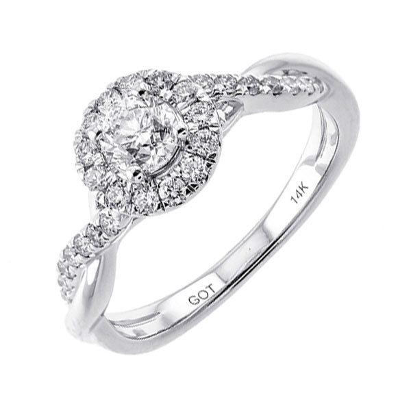 14k white gold complete micro prong diamond ring (3/4 ct. tw.)
