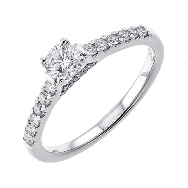 14k white gold cash&carry prong diamond ring (3/5 ct. tw.)