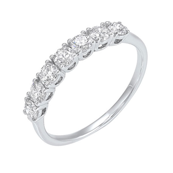 14k white gold 7 stone prong diamond band (3/4 ct. tw.)