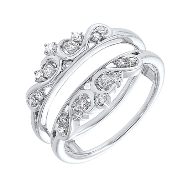 14k white gold inserts prong diamond ring (1/5 ct. tw.)