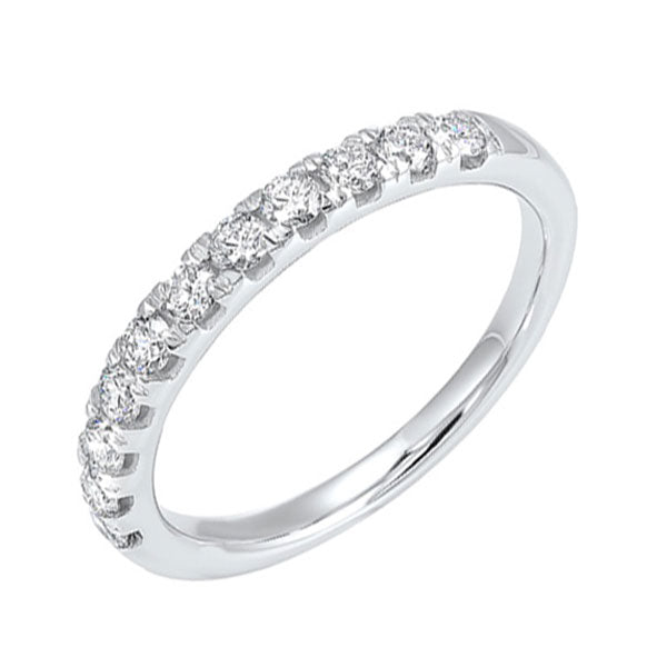 14k white gold micro prong diamond band (1/10 ct. tw.)
